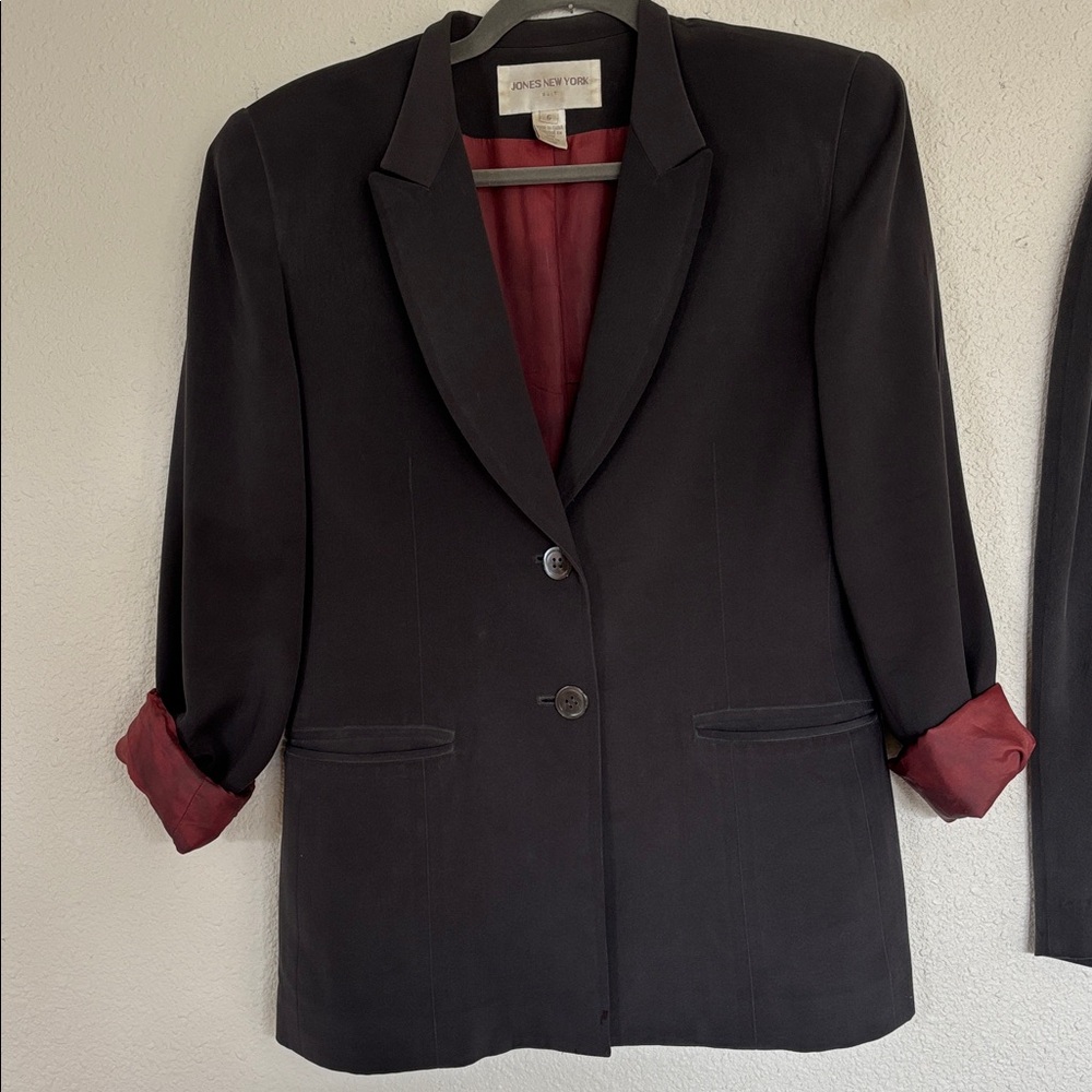 🖤90s Jones NY silk‎ blazer